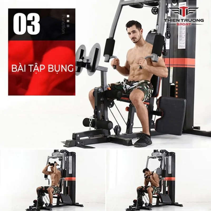 Bài tập bụng cùng giàn tạ đa năng HQ-708