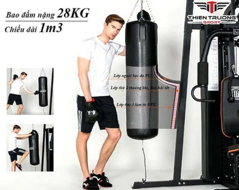 Giàn tạ đi kèm bao cát đấm bốc 1m3, trọng lượng 28kg