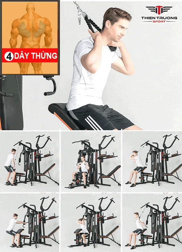 Bài tập với dây kéo xô giàn tạ HQ-808P