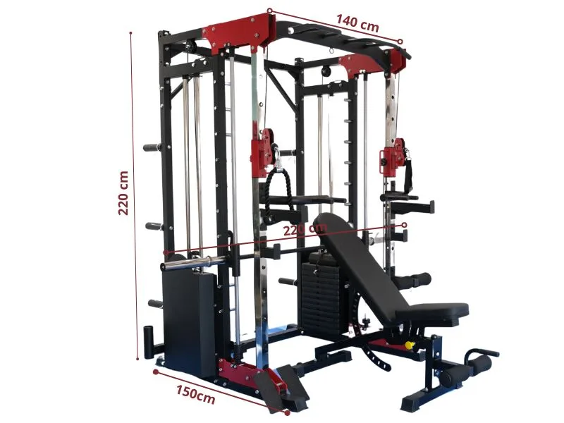 Kích thước chi tiết khung gánh tạ đa năng HQ-K11