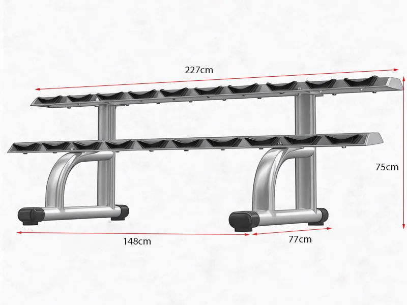Kích thước giá để tạ 2 tầng loại 10 cặp HQ-10